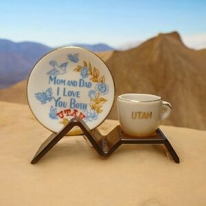 Utah Souvenir Miniature Plate and Mug Set